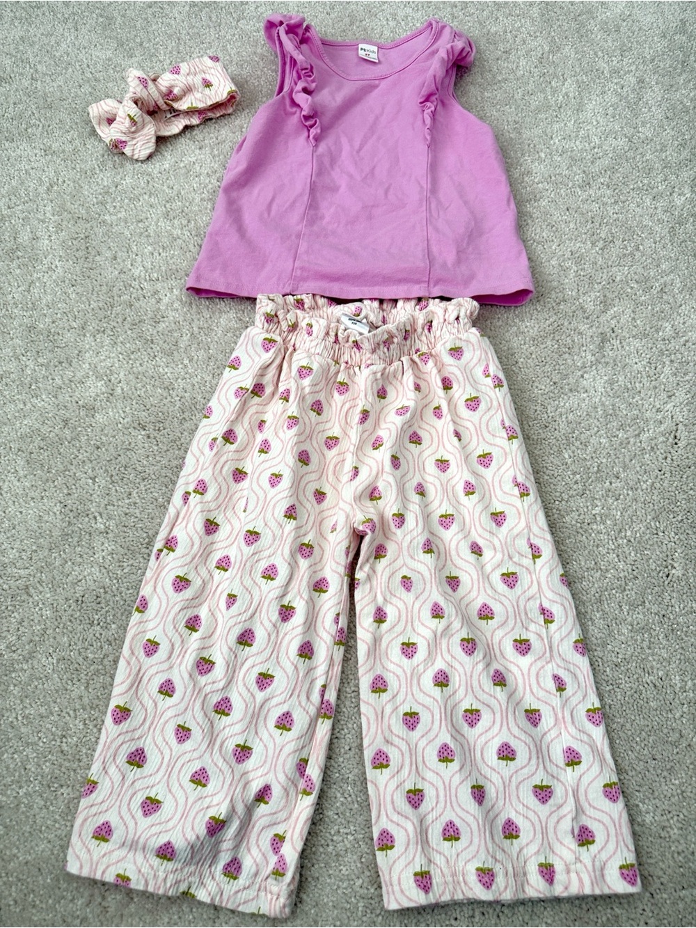 Pl Kids Strawberry Matching Set with headband
